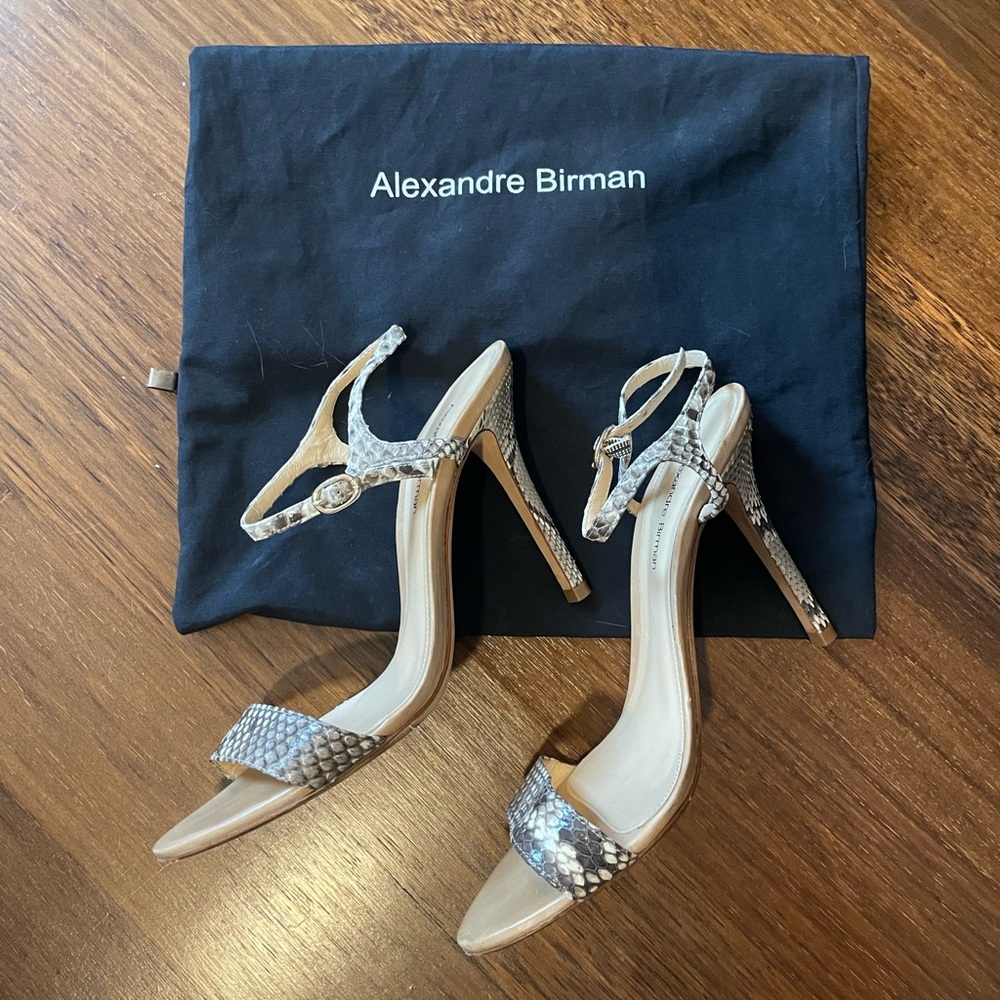 Alexandre Birman Python Sandals With Original Bag… - image 3